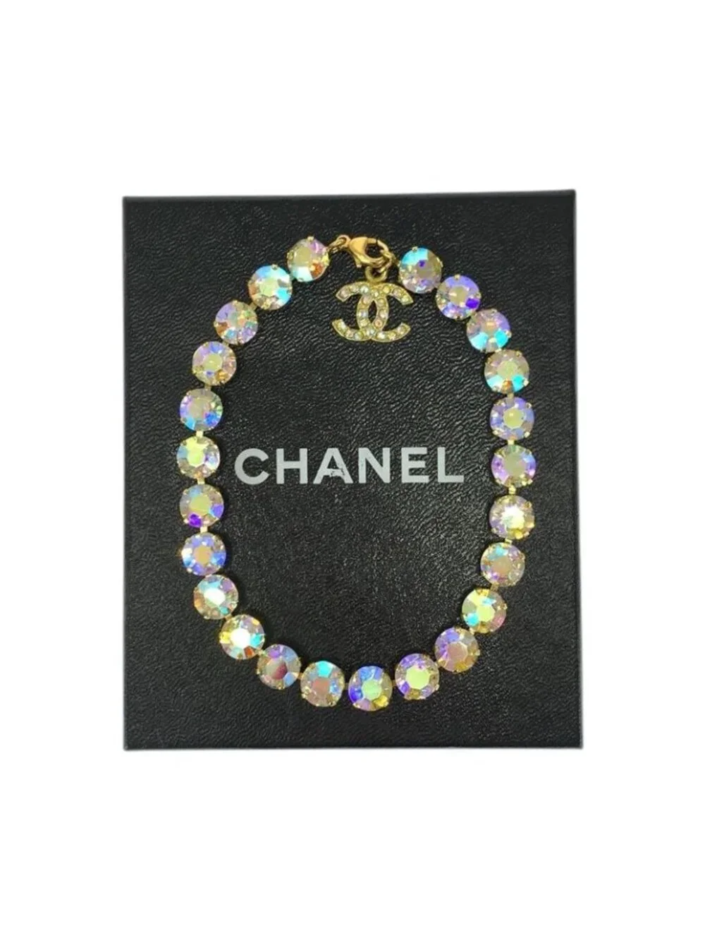 Chanel Super Vintage CC Logo Anklet Aurora Last Gold Plated Bracelet 95 - Picture 8 of 8